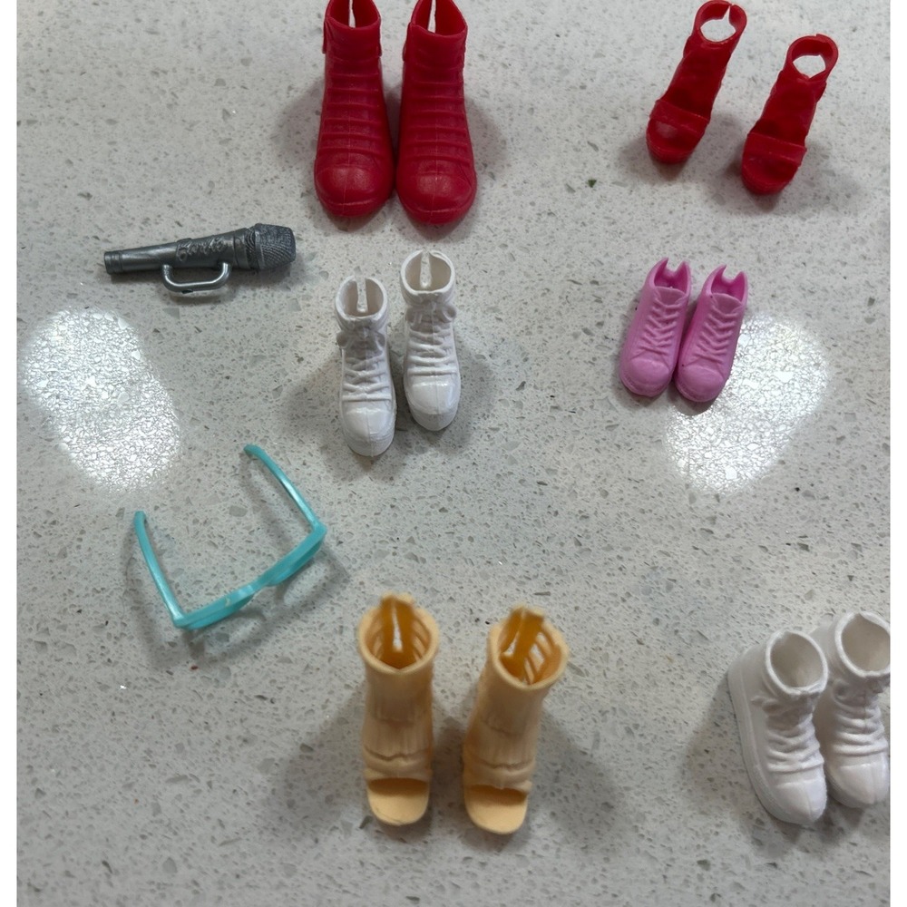 Lot Of‎ Barbie/Ken Fashionista Shoes (10 Pair) And Misc Accessories